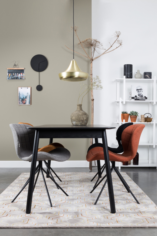 Tafel 'Glimpse' 120-162x80 cm - Zwart