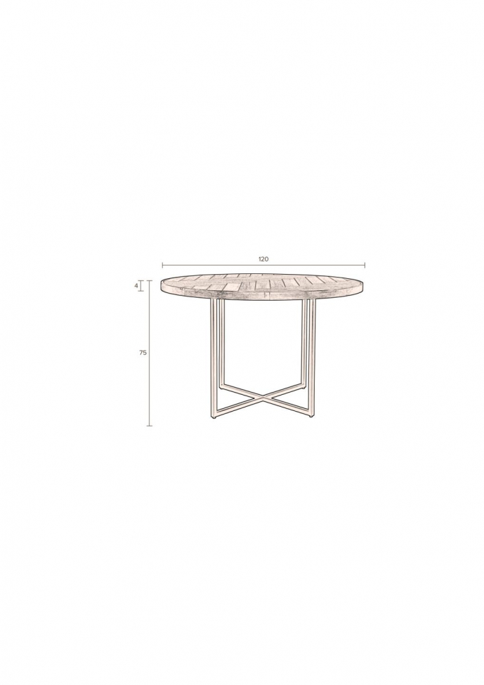 Eettafel 'Class' 120cm - Zwart