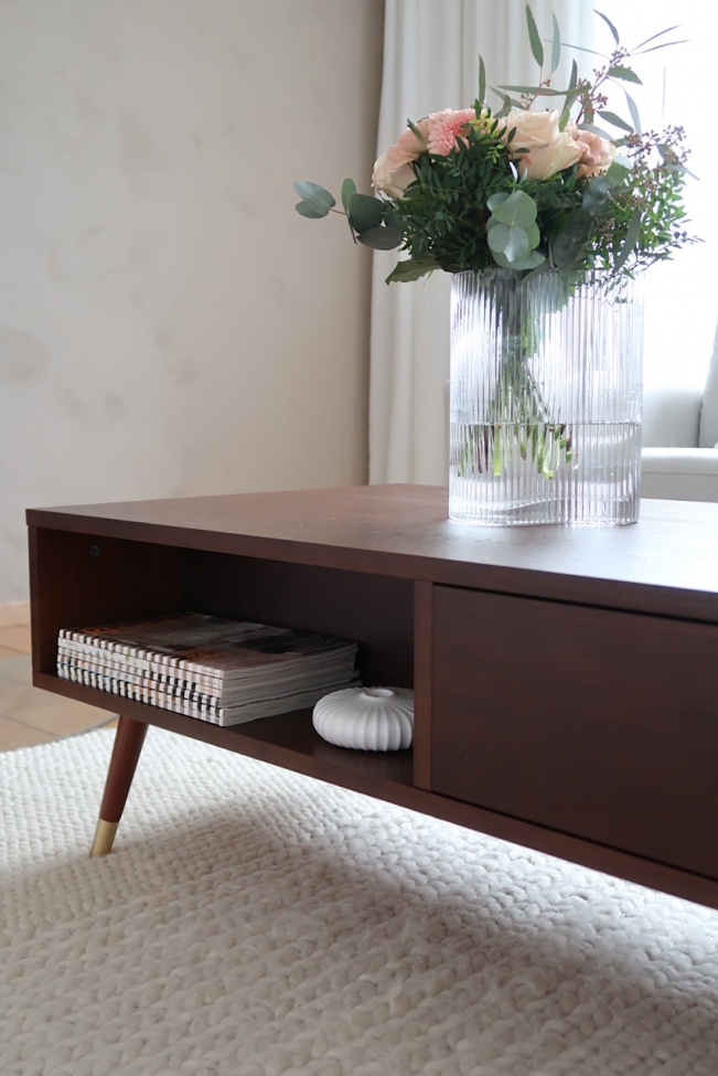 Salontafel 'Prime' - Walnoot/Messing