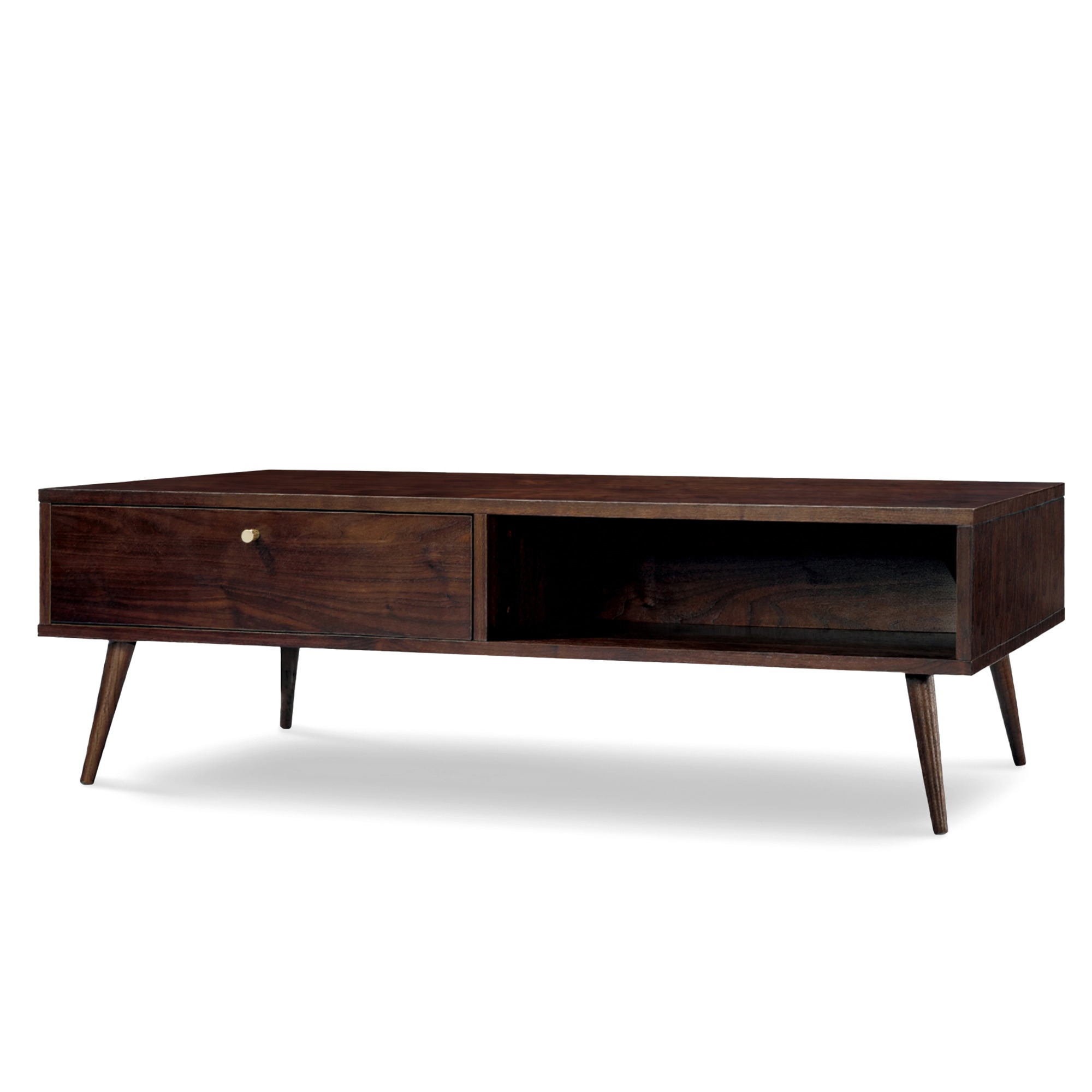 Salontafel 'Prime' - Walnoot/Messing