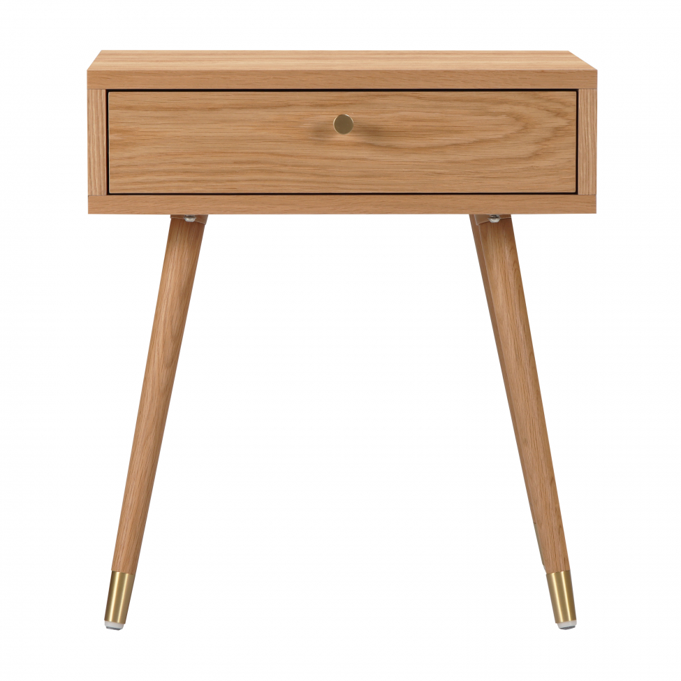 Nachttafel 'Prime' - Eiken/Messing