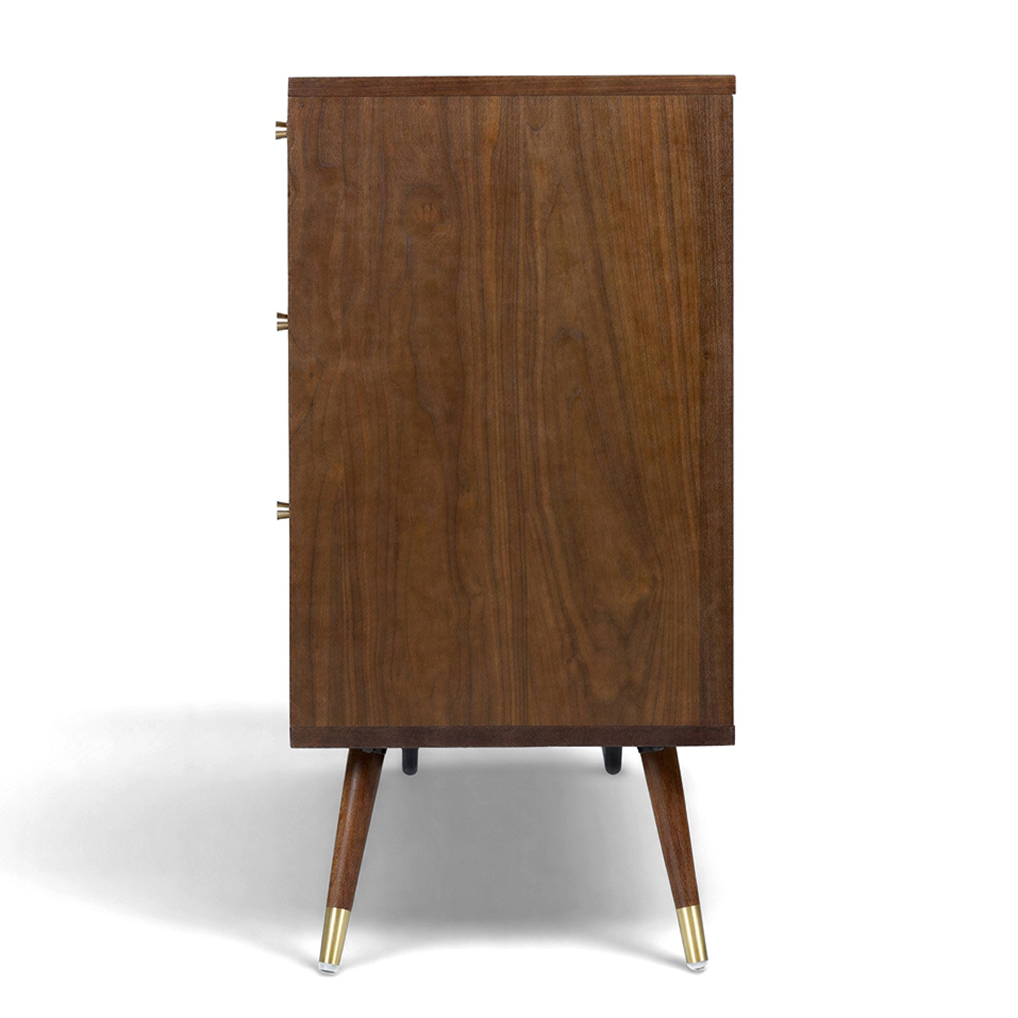 Lade 'Prime' 6 lades - Walnoot/Messing