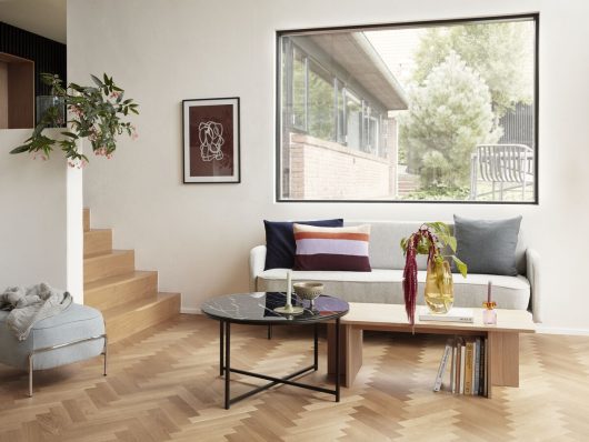 Salontafel 'Norm' - Zwart/Marmel/Glas