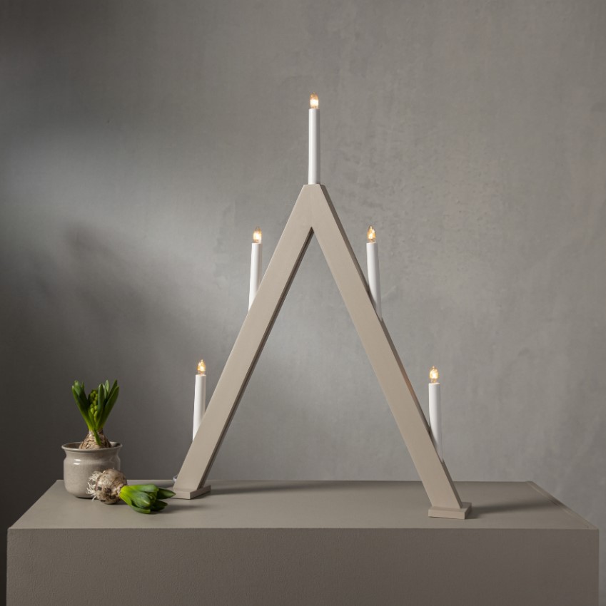Adventskaarsenhouder 'Albo' - Beige