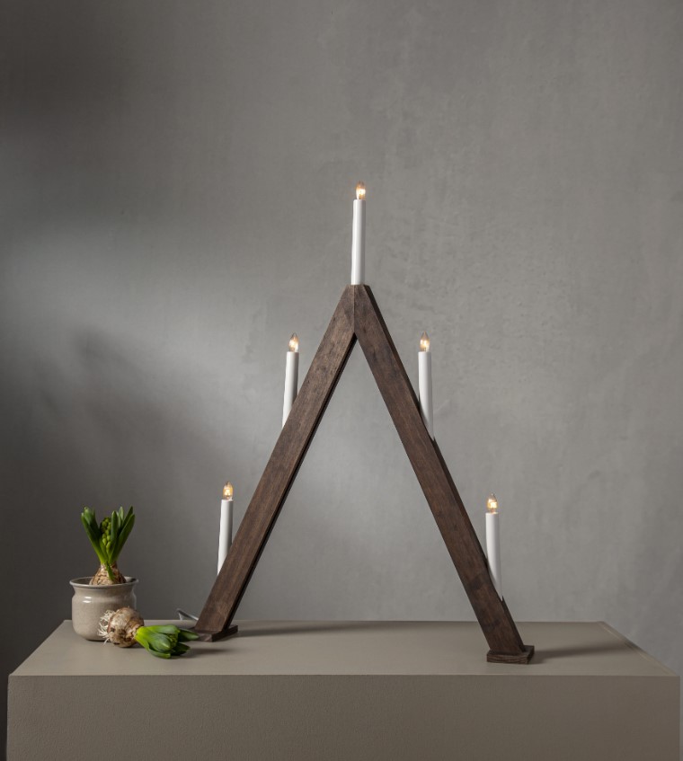 Adventskaarsenhouder 'Albo' - Notenhout