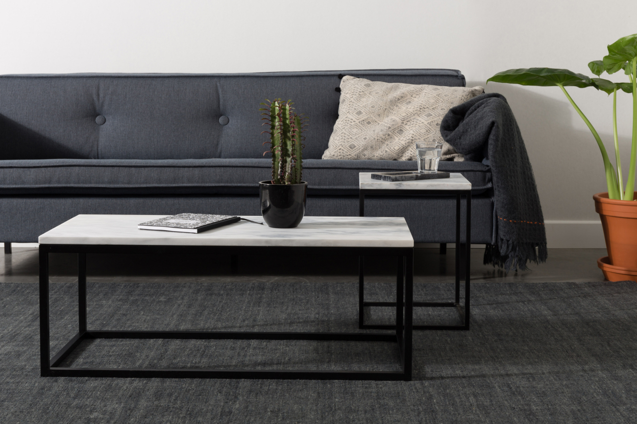 Salontafel 'Marble Power' - Zwart/Marmel