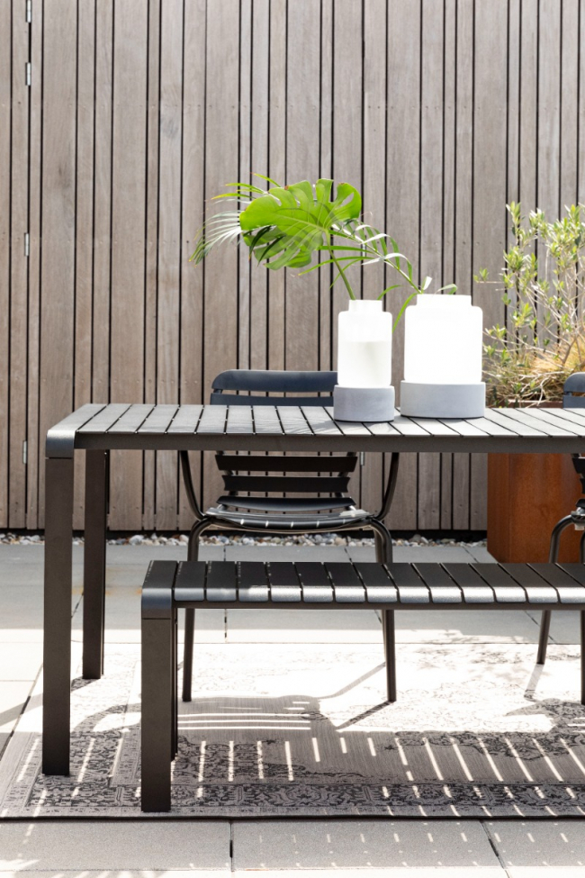 Tuin tafel 'Vondel' 214x97cm - Zwart
