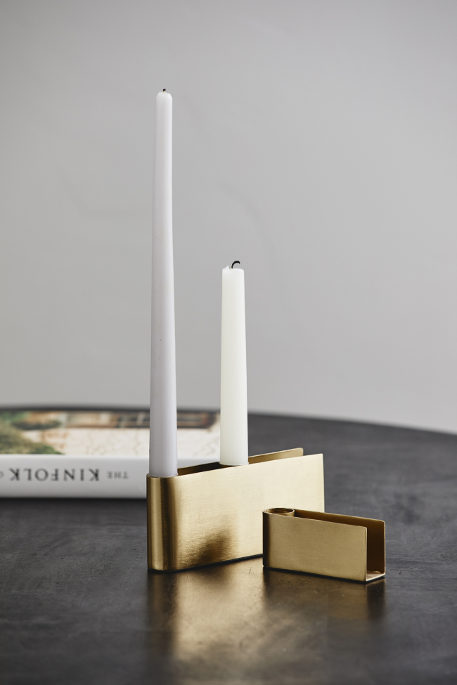 Kaarsenhouder 'GILI' - Gouden