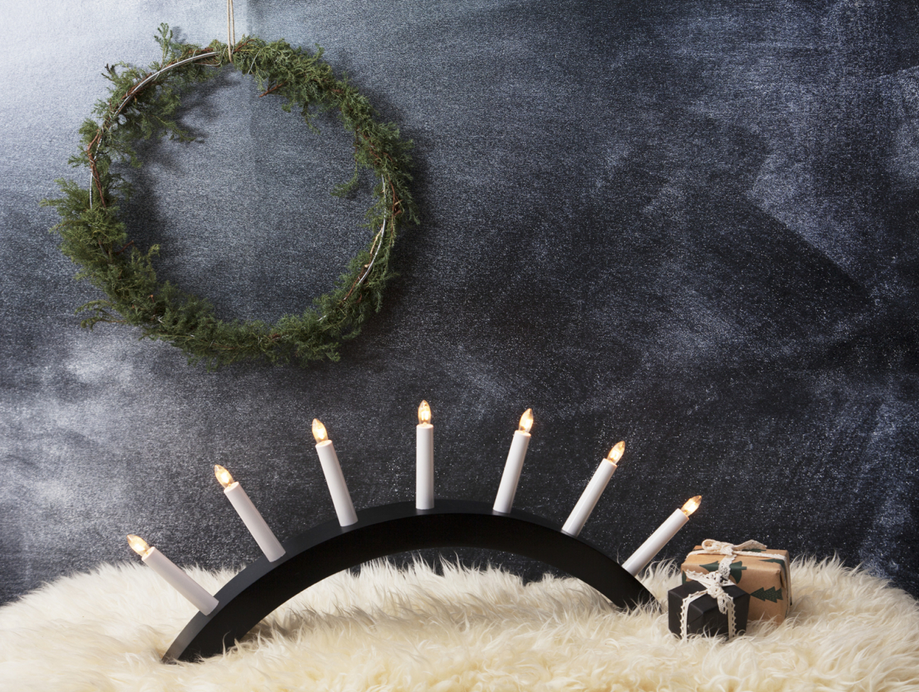 Adventskaarsenhouder 'Aura' - Zwart