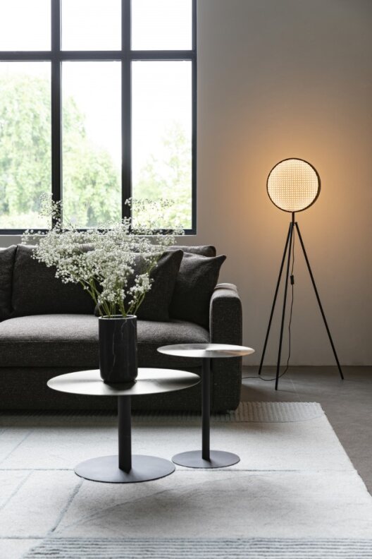 Salontafel 'Snow' - Staal/Zwart