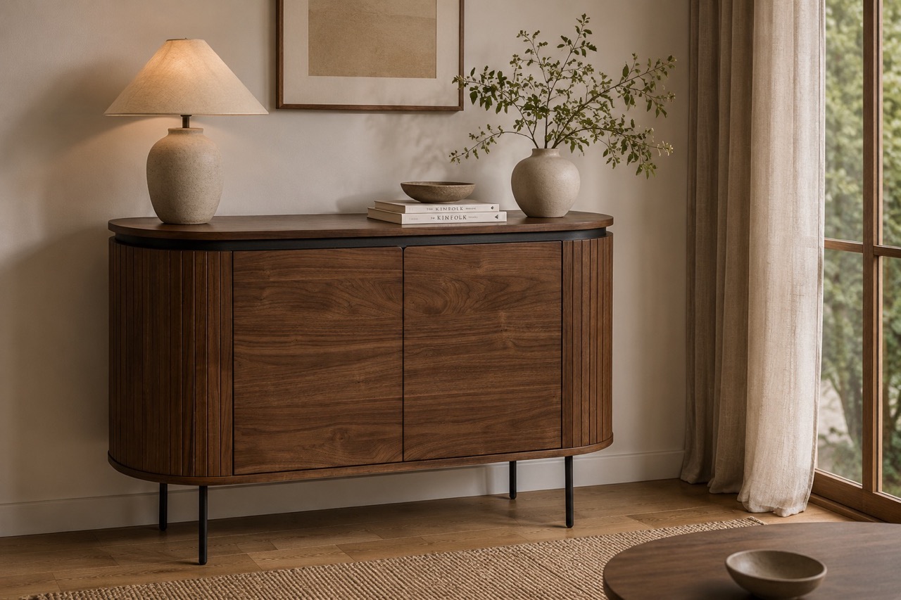 Dressoir 'Kärra' - Walnoot/Zwart