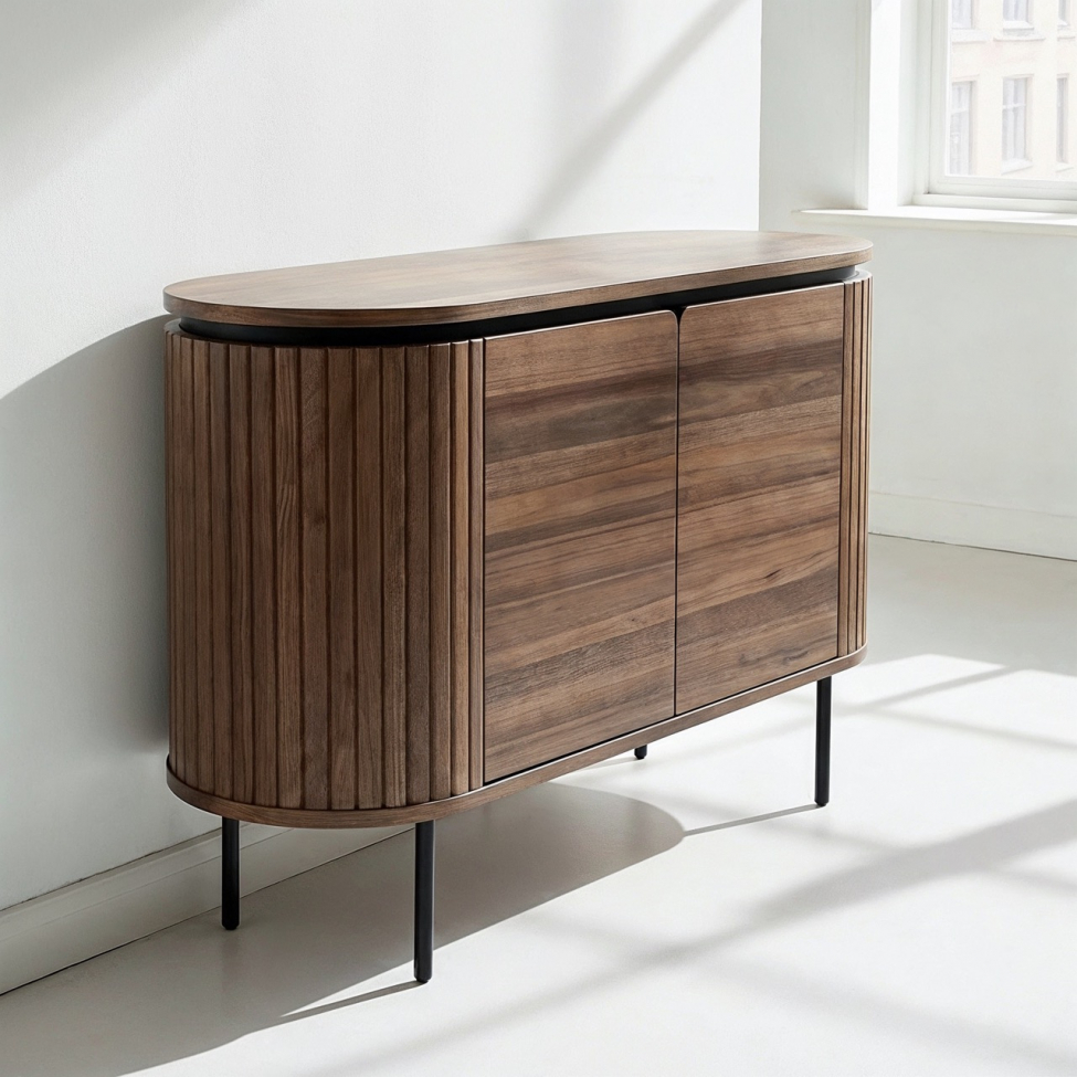 Dressoir 'Kärra' - Walnoot/Zwart