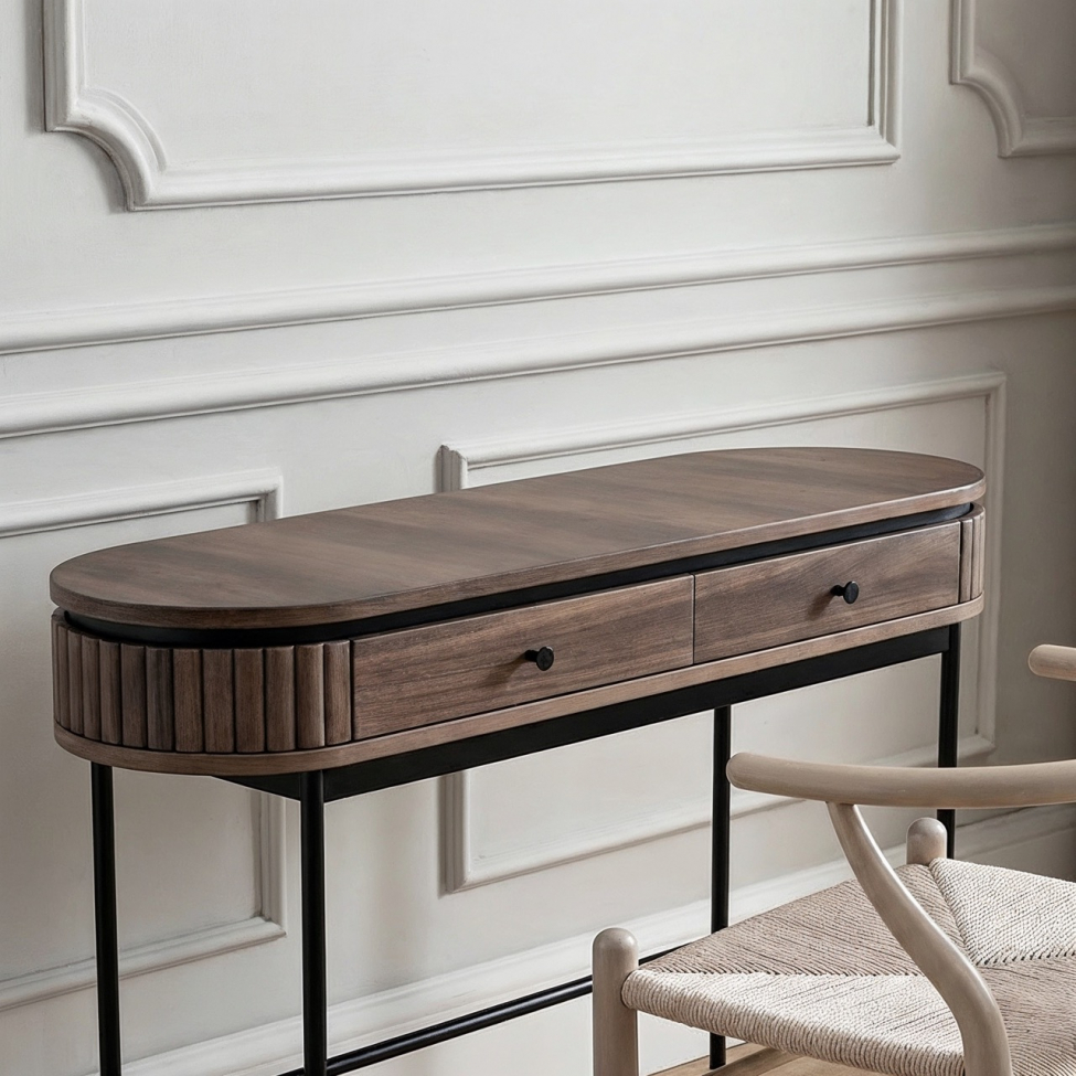 Bureau 'Kärra' - Walnoot/Zwart