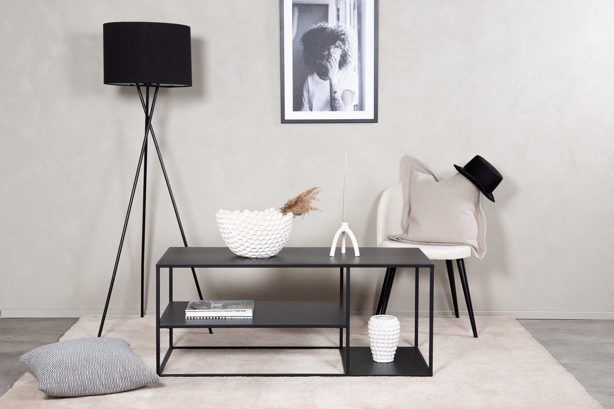 Salontafel 'Staal' 120x50cm - Zwart