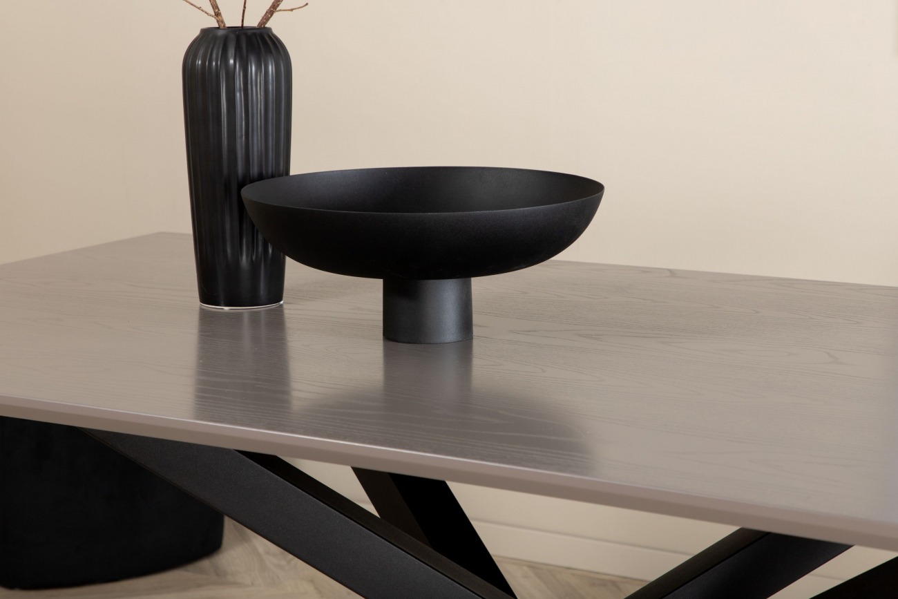 Eettafel 'Skellefteå' 180x90cm - Zwart