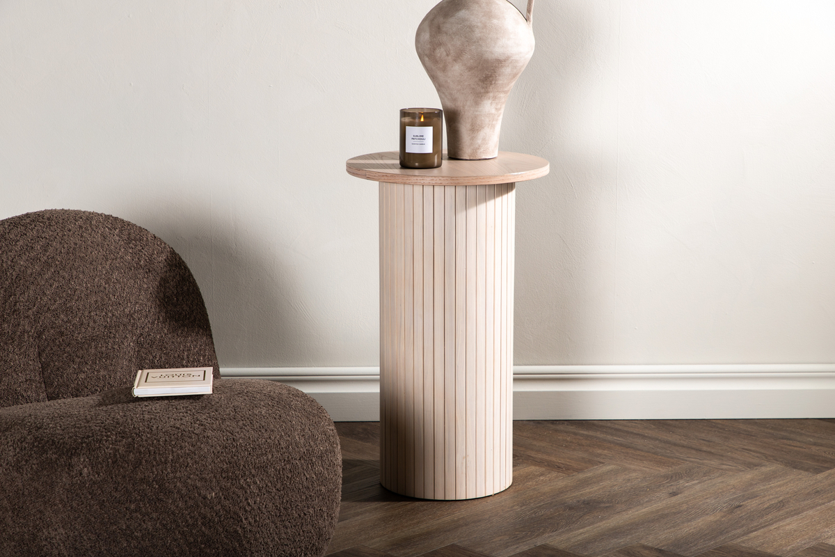 Bijzettafel 'Barkaby' Rond 40cm - Beige
