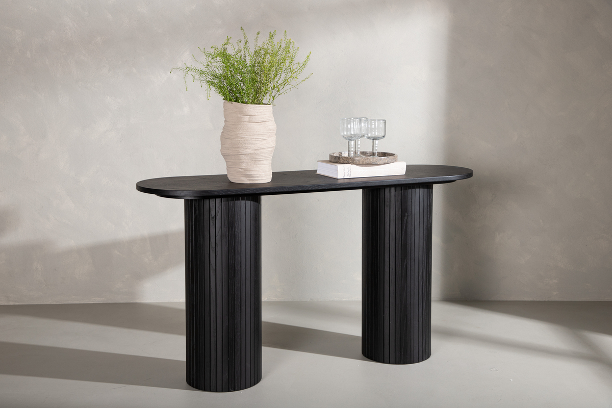 Bijzettafel 'Barkaby' 40x130cm - Zwart
