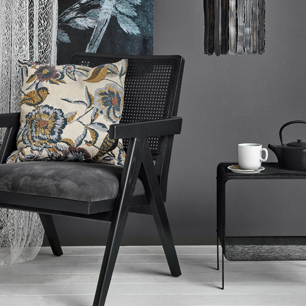 Fauteuil 'Wickerwork' - Rotan/Zwart