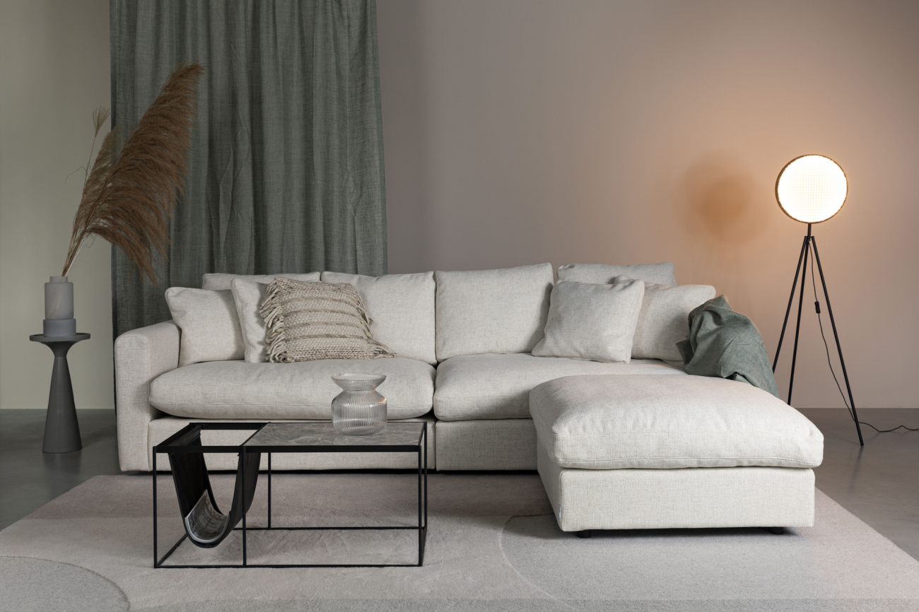 Voetenbank 'Sense Cream' - Beige