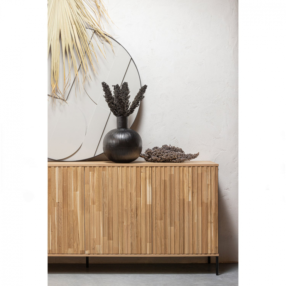 Dressoir ‘New Gravure’ 200 cm - Eiken/Zwart
