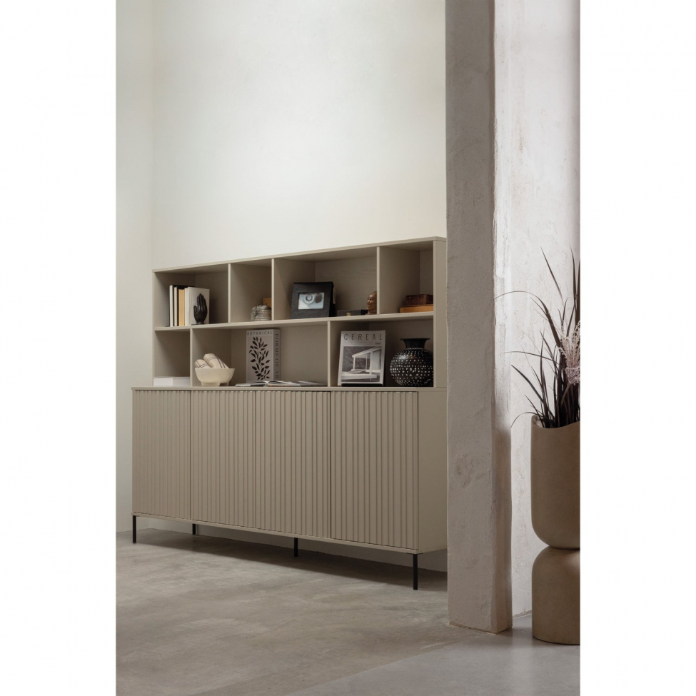 Dressoir ‘New Gravure’ 200 cm - Beige/Zwart
