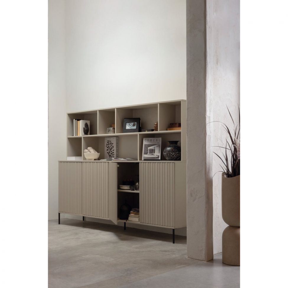 Dressoir ‘New Gravure’ 200 cm - Beige/Zwart