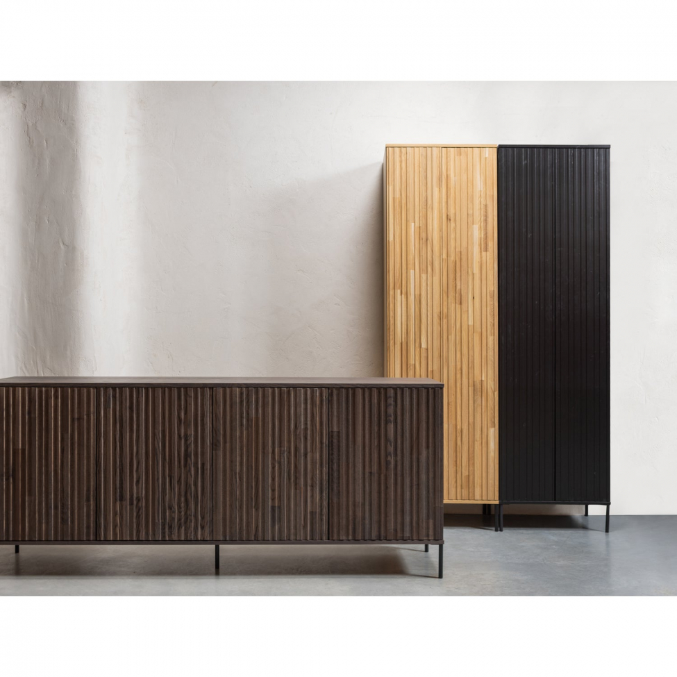 Dressoir ‘New Gravure’ 200 cm - Donkerbruin/Zwart