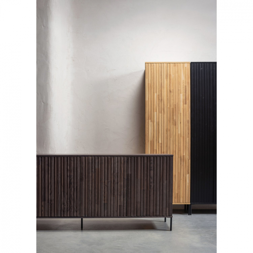Dressoir ‘New Gravure’ 200 cm - Donkerbruin/Zwart