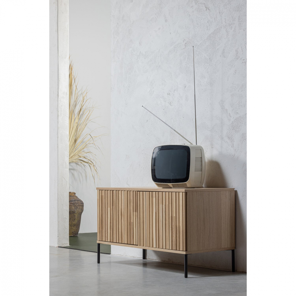 TV-meubel ‘New Gravure’ 100 cm - Eiken/Zwart