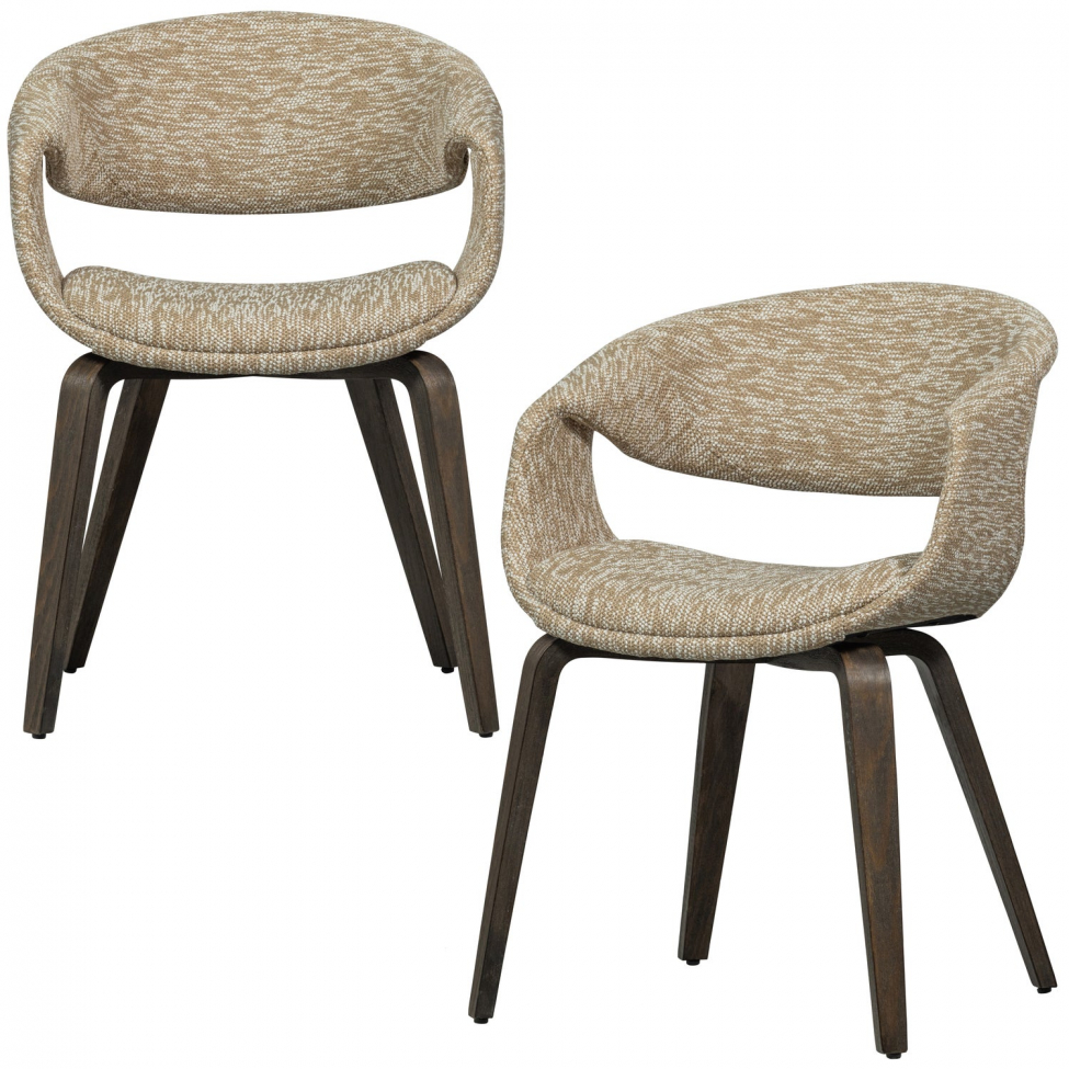 Eetstoel ‘Yossi’ - Beige/Donkerbruin
