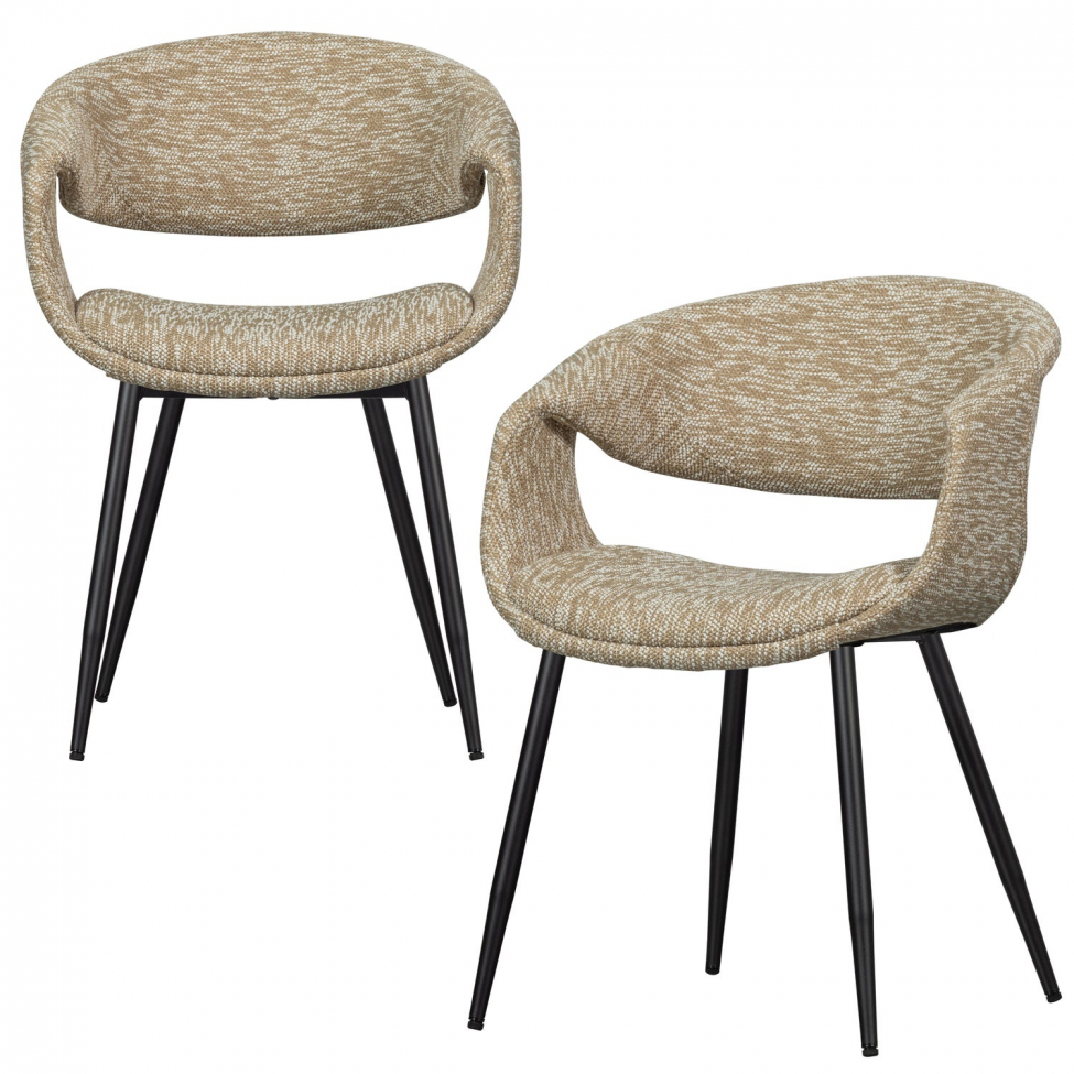 Eetstoel ‘Yossi’ - Beige/Zwart