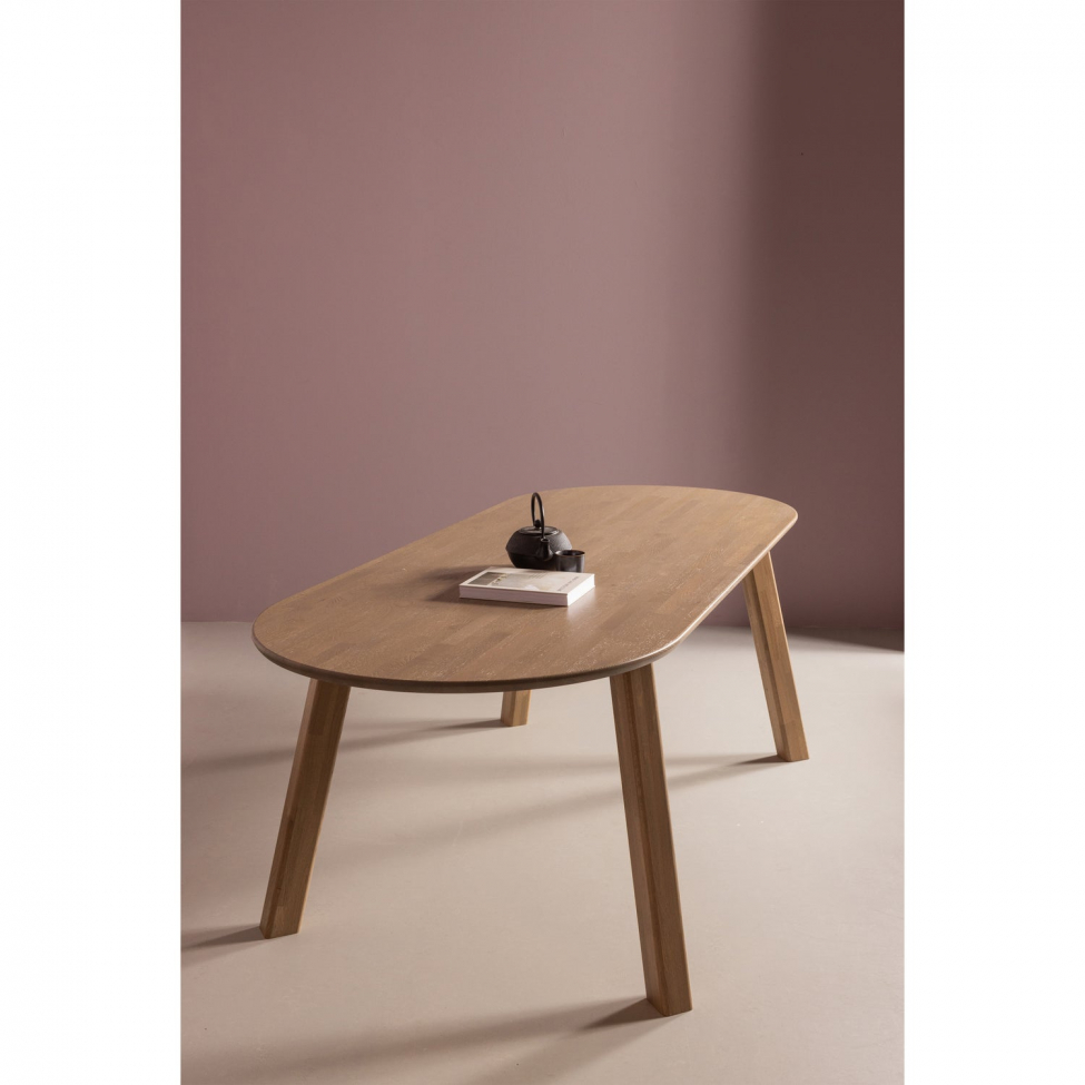 Eettafel ‘Tablo’ 220x90cm ovaal - Bruingrijs