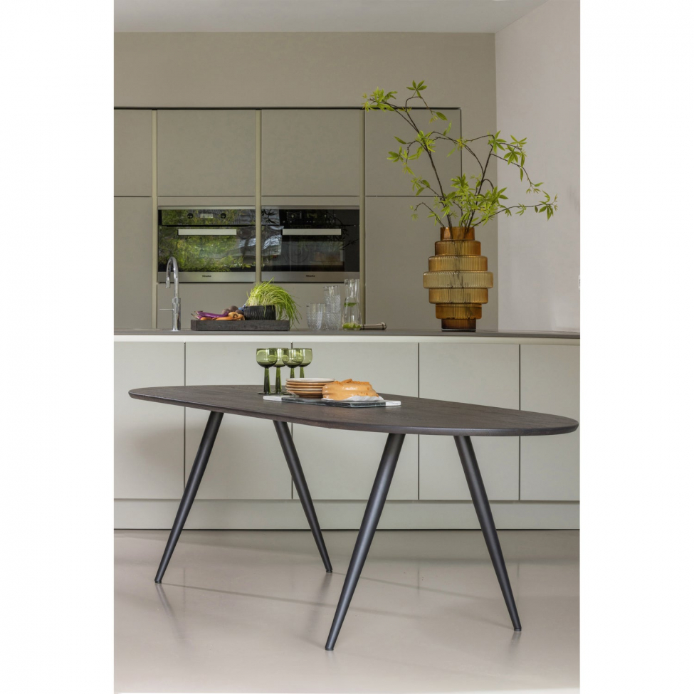 Eettafel ‘Tablo’ 220x90cm ovaal - Donkerbruin