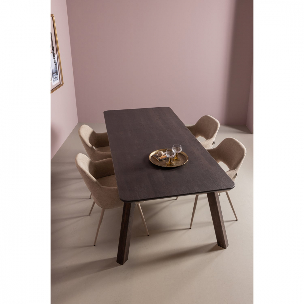 Eettafel ‘Tablo’ 200x90cm - Donkerbruin