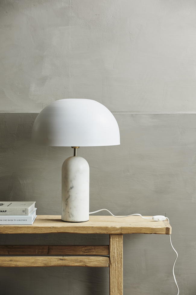 Tafellamp 'Atlas' - Wit/Marmel