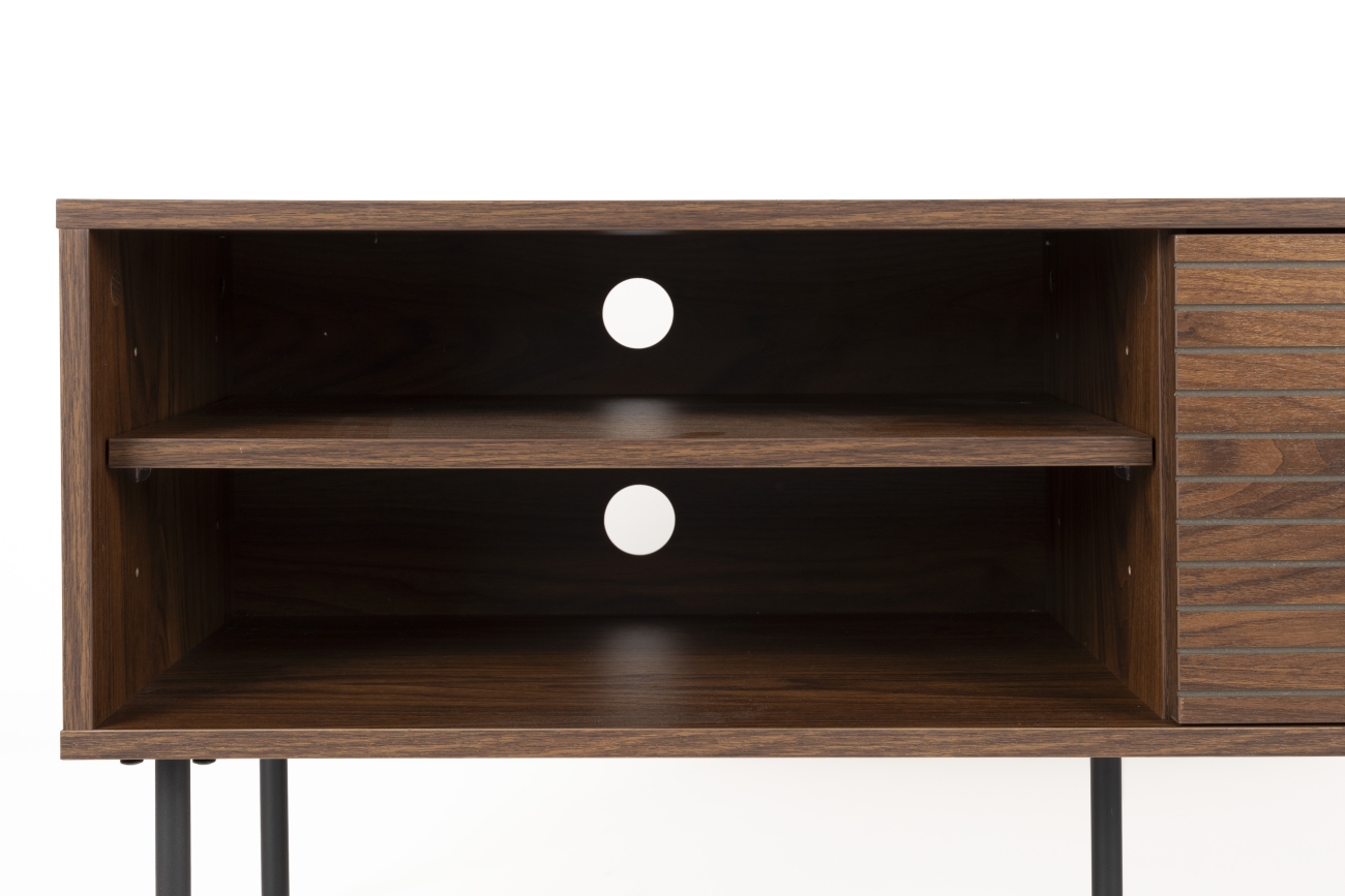 Bijzettafel 'Stripes Low' 120x42x50 cm - Bruin