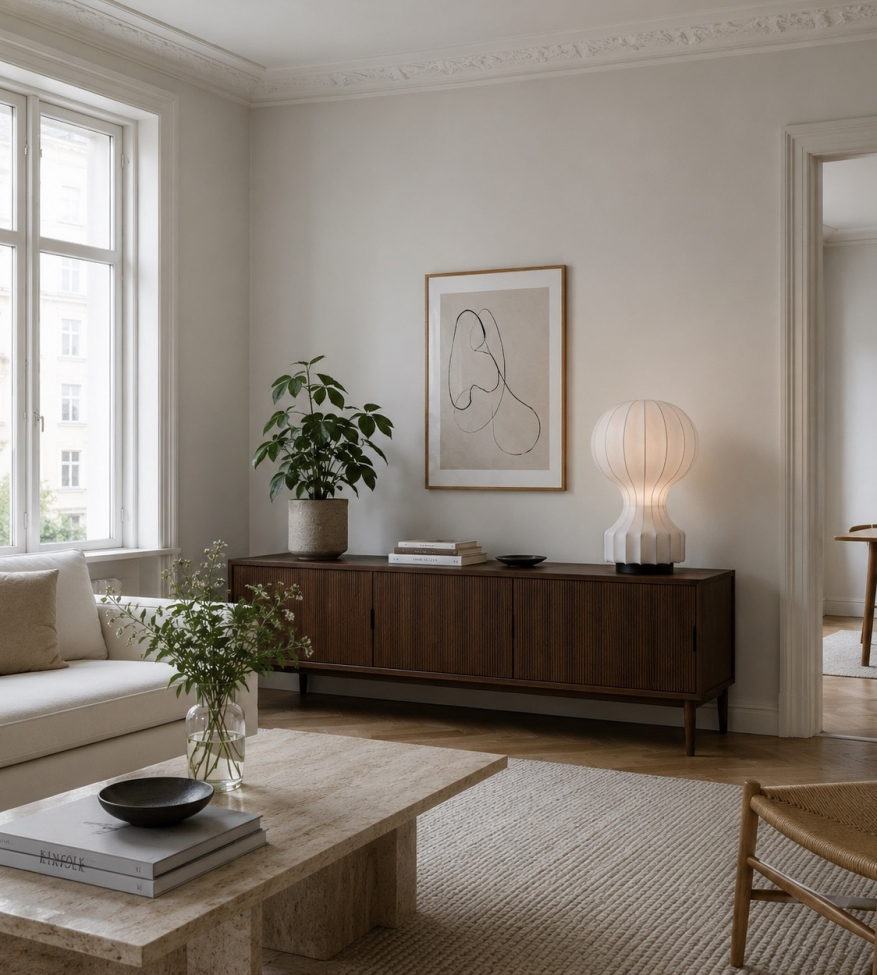 Lamp 'Senigallia' L - Wit/Zwart