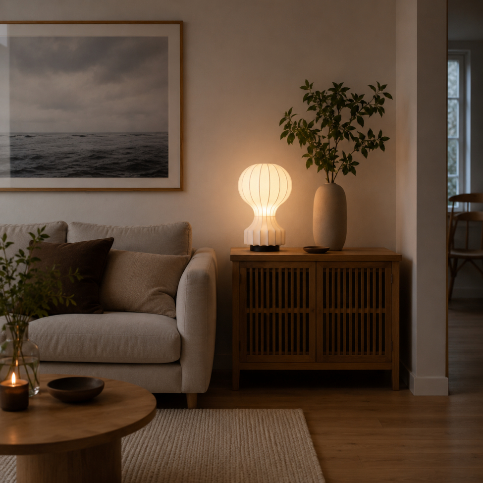 Lamp 'Senigallia' M - Wit/Zwart