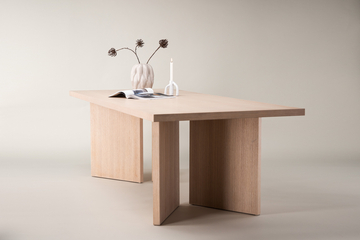 Eettafel 'Bakkafrost' 240x100cm - Witgepigmenteerde eik