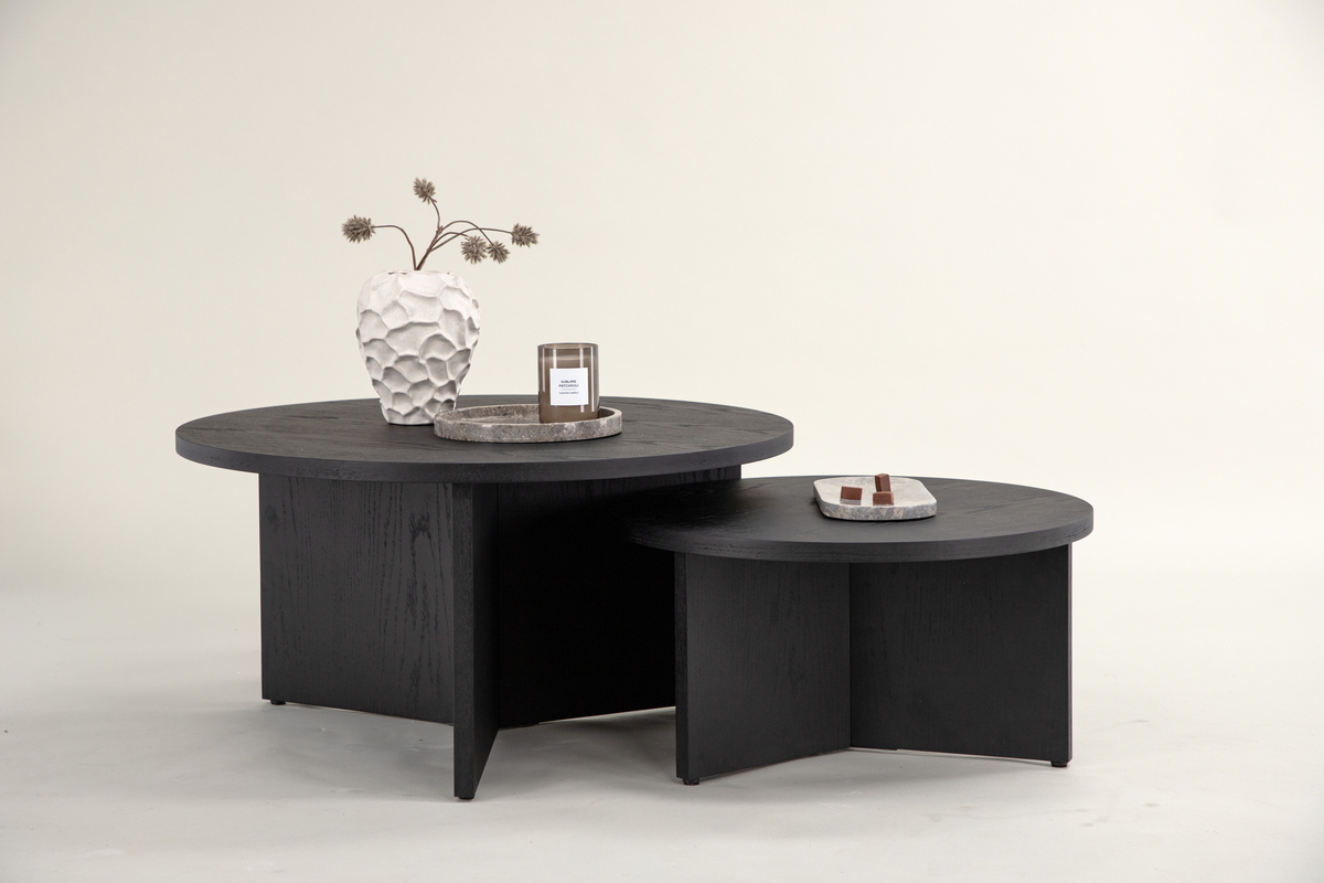 Salontafel 'Smögen' Rond 85cm - Zwart