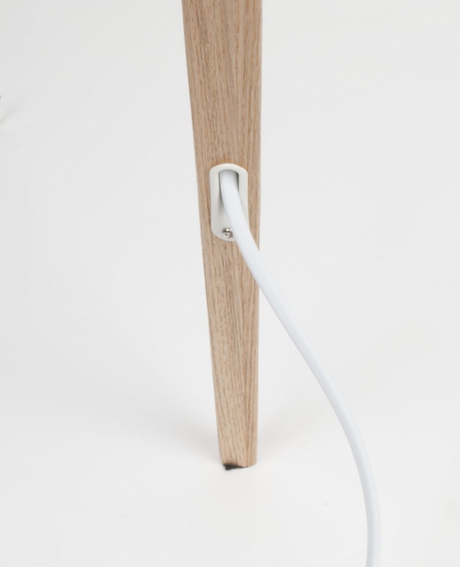 Vloerlamp 'Tripod' - Hout en wit