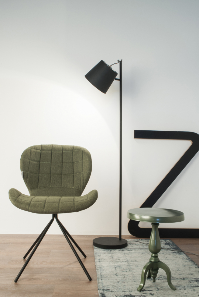 Vloerlamp 'Buckle Head' - Zwart