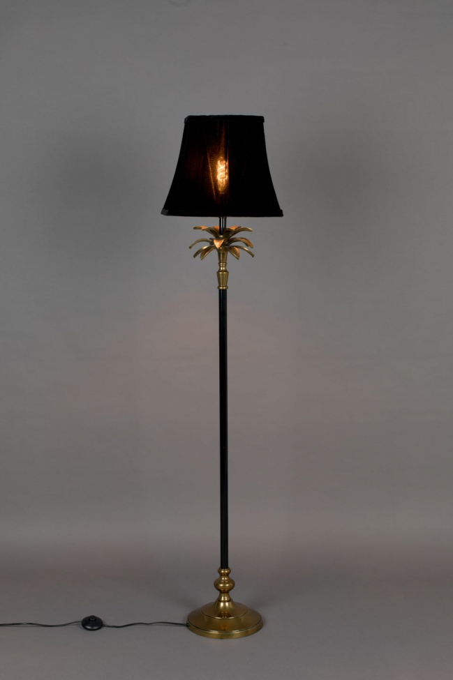 Vloerlamp 'Cresta' - Zwart/Messing