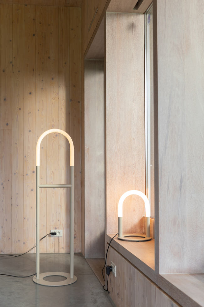 Vloerlamp 'Arch' - Beige