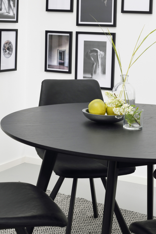 Eettafel 'Yumi' Rond 115cm - Zwart