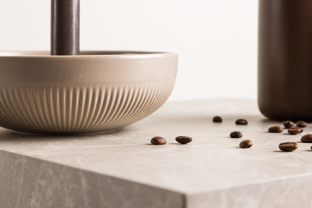 Kaarsenhouder 'Manarola' 18cm - Beige