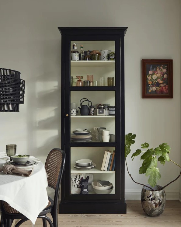 Vitrinekast 'Classic' - Zwart/Wit S