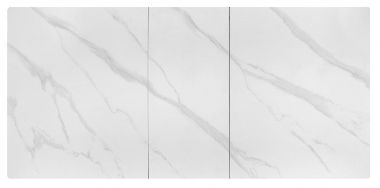Eettafel 'Platan' 140-180cm - Wit/zwart