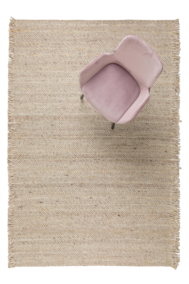 Wollen kleed 'Frills' 170x240cm - Beige