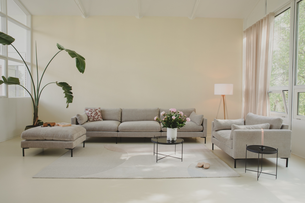 Wollen kleed 'Dream' 160x230cm - Natuur/Roze